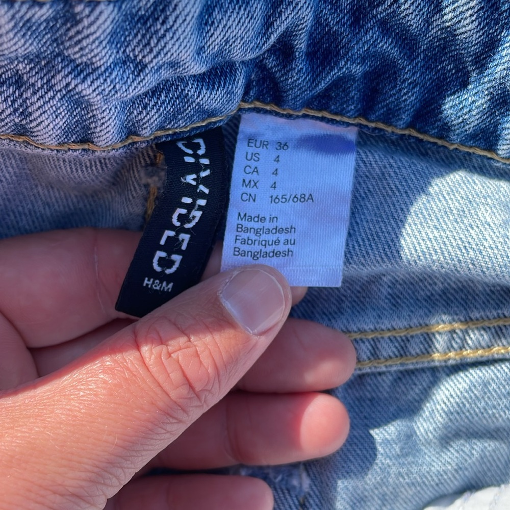 100% cotton Divided wide leg jeans - Picture 5 of 6